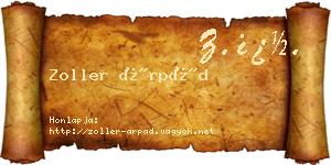 Zoller Árpád névjegykártya
